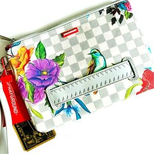 Sprayground White Floral Clutch